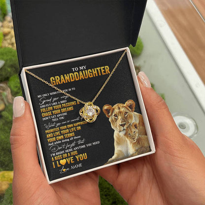 Personalized To My Granddaughter Necklace From Grandma Lion My Only Wish For You Granddaughter Birthday Christmas Customized Gift Box Message Card