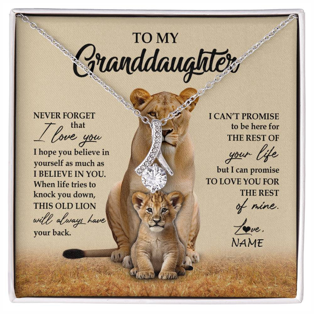 Personalized To My Granddaughter Necklace From Grandma Lion Never Forget That I Love You Granddaughter Jewelry Birthday Christmas Customized Message Card