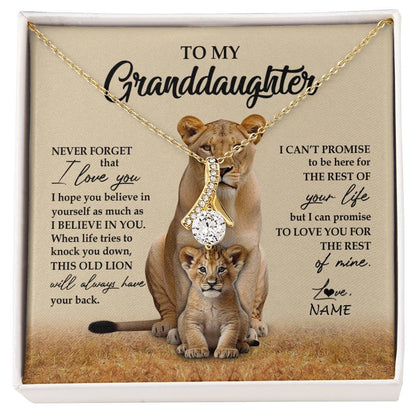 Personalized To My Granddaughter Necklace From Grandma Lion Never Forget That I Love You Granddaughter Jewelry Birthday Christmas Customized Message Card
