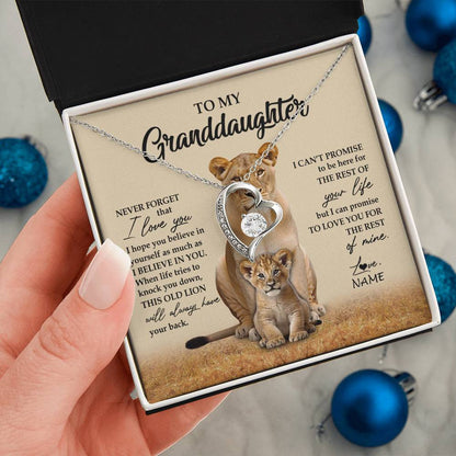 Personalized To My Granddaughter Necklace From Grandma Lion Never Forget That I Love You Granddaughter Jewelry Birthday Christmas Customized Message Card