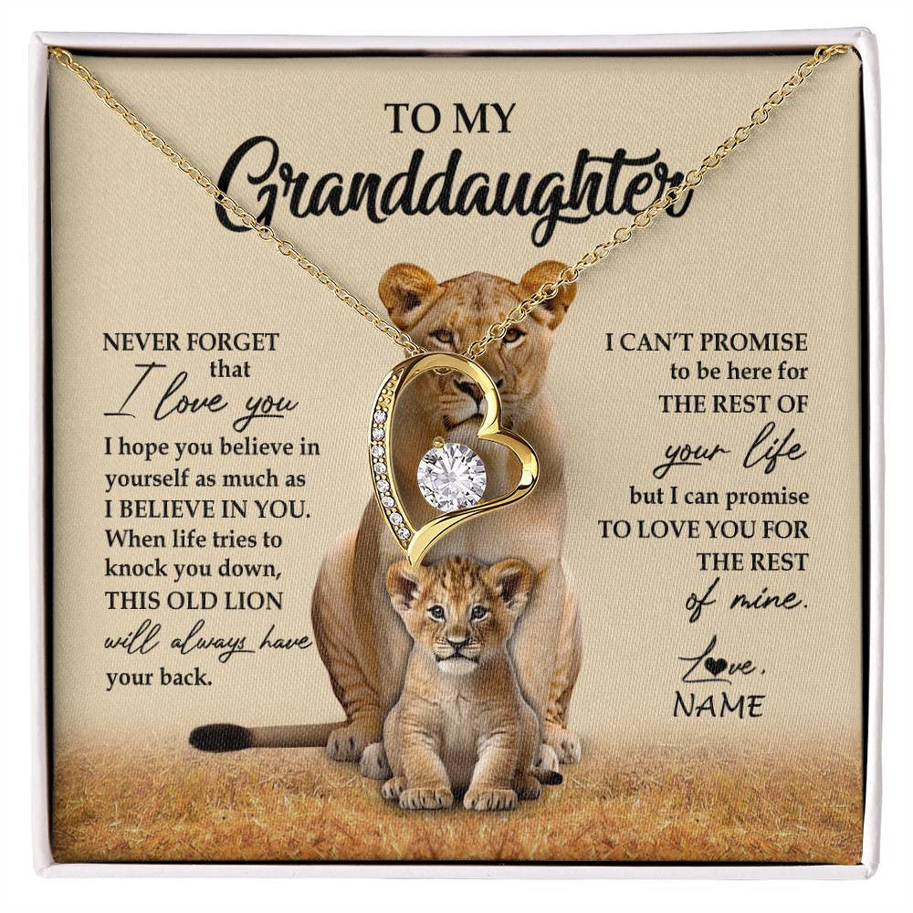 Personalized To My Granddaughter Necklace From Grandma Lion Never Forget That I Love You Granddaughter Jewelry Birthday Christmas Customized Message Card