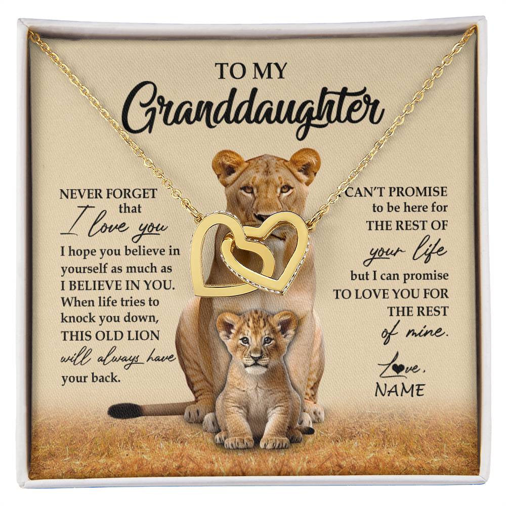 Personalized To My Granddaughter Necklace From Grandma Lion Never Forget That I Love You Granddaughter Jewelry Birthday Christmas Customized Message Card