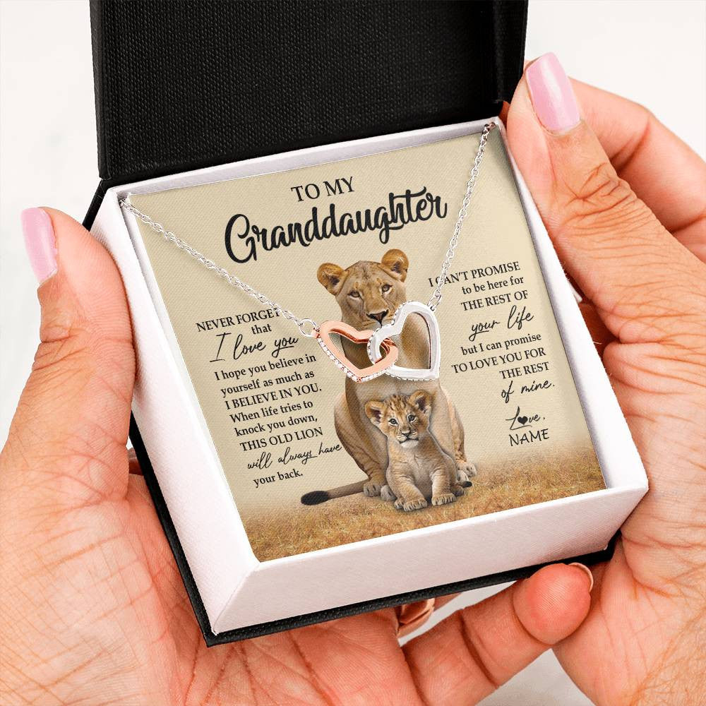 Personalized To My Granddaughter Necklace From Grandma Lion Never Forget That I Love You Granddaughter Jewelry Birthday Christmas Customized Message Card