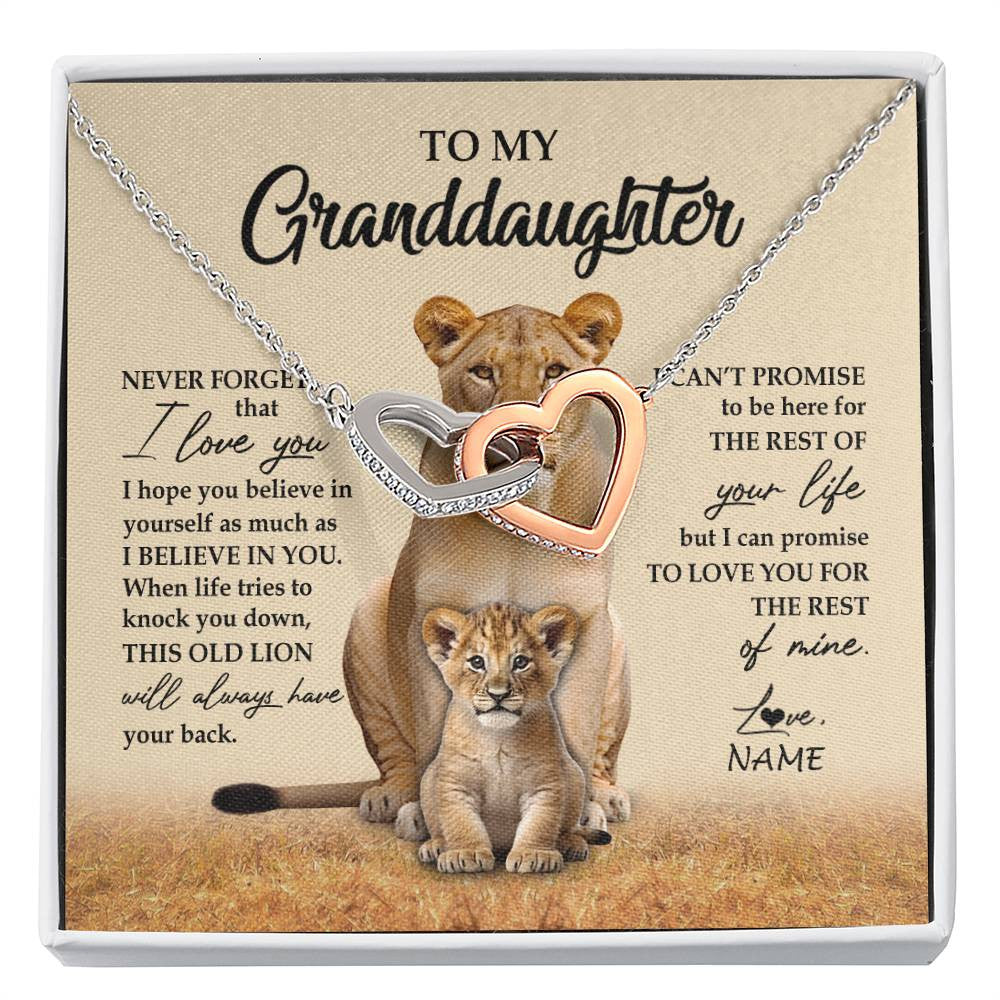 Personalized To My Granddaughter Necklace From Grandma Lion Never Forget That I Love You Granddaughter Jewelry Birthday Christmas Customized Message Card