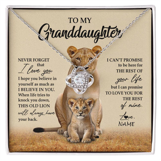 Personalized To My Granddaughter Necklace From Grandma Lion Never Forget That I Love You Granddaughter Jewelry Birthday Christmas Customized Message Card