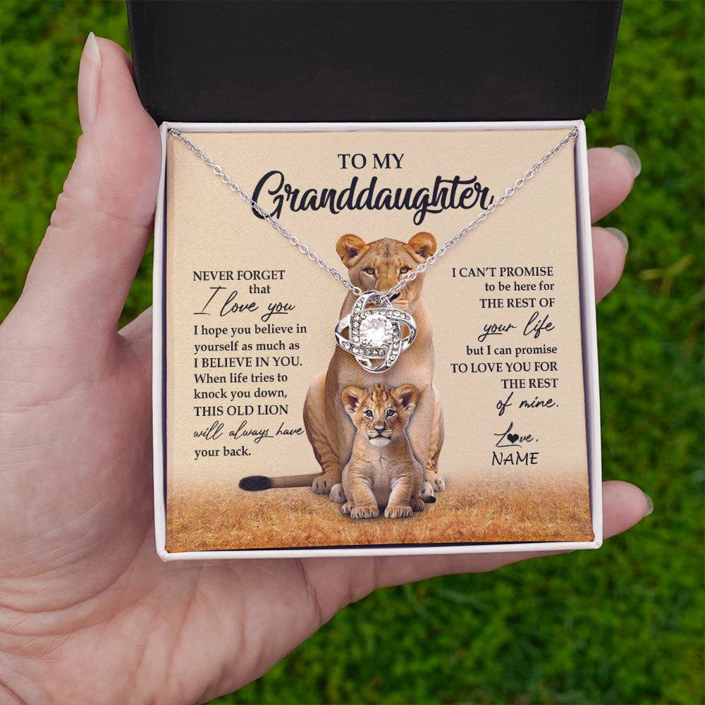 Personalized To My Granddaughter Necklace From Grandma Lion Never Forget That I Love You Granddaughter Jewelry Birthday Christmas Customized Message Card