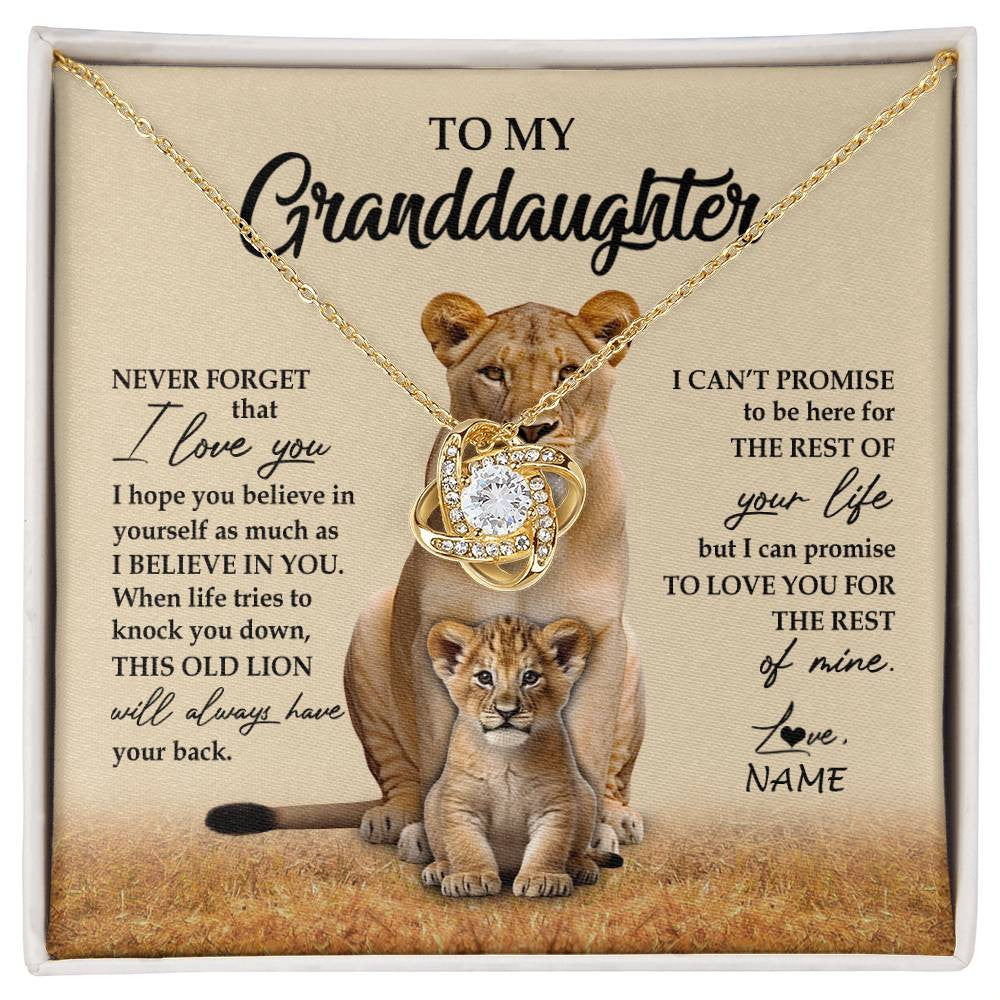 Personalized To My Granddaughter Necklace From Grandma Lion Never Forget That I Love You Granddaughter Jewelry Birthday Christmas Customized Message Card