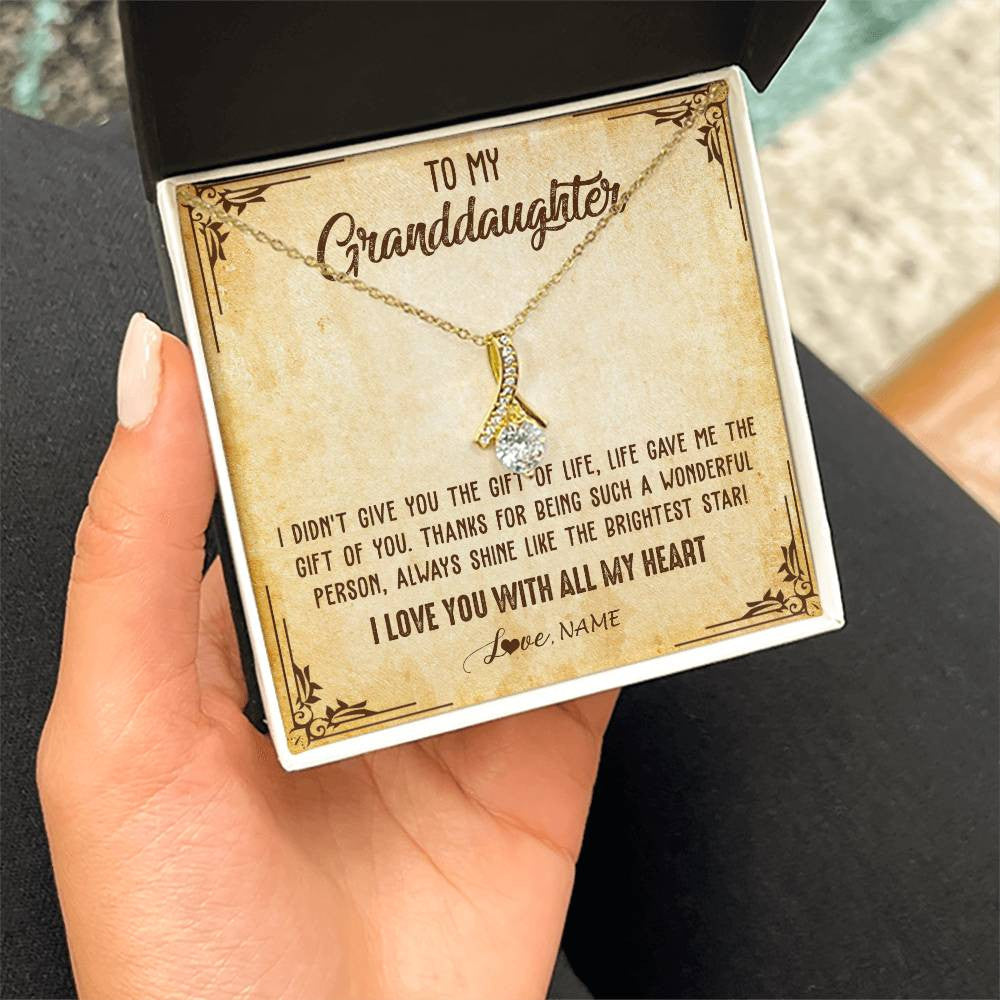 Personalized To My Granddaughter Necklace From Grandma Nana I Love You With All My Heart Granddaughter Birthday Christmas Customized Gift Box Message Card