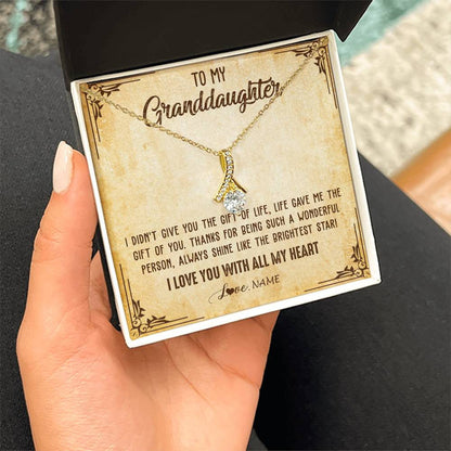 Personalized To My Granddaughter Necklace From Grandma Nana I Love You With All My Heart Granddaughter Birthday Christmas Customized Gift Box Message Card