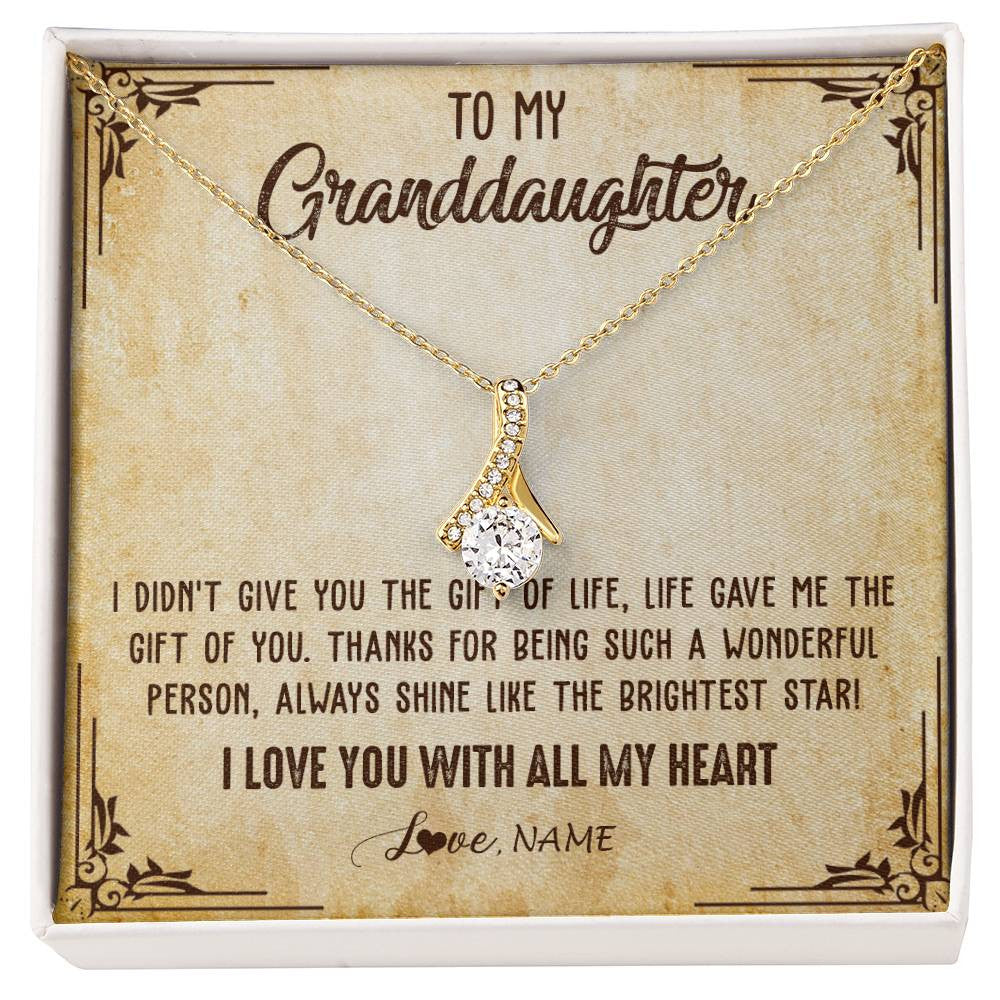 Personalized To My Granddaughter Necklace From Grandma Nana I Love You With All My Heart Granddaughter Birthday Christmas Customized Gift Box Message Card