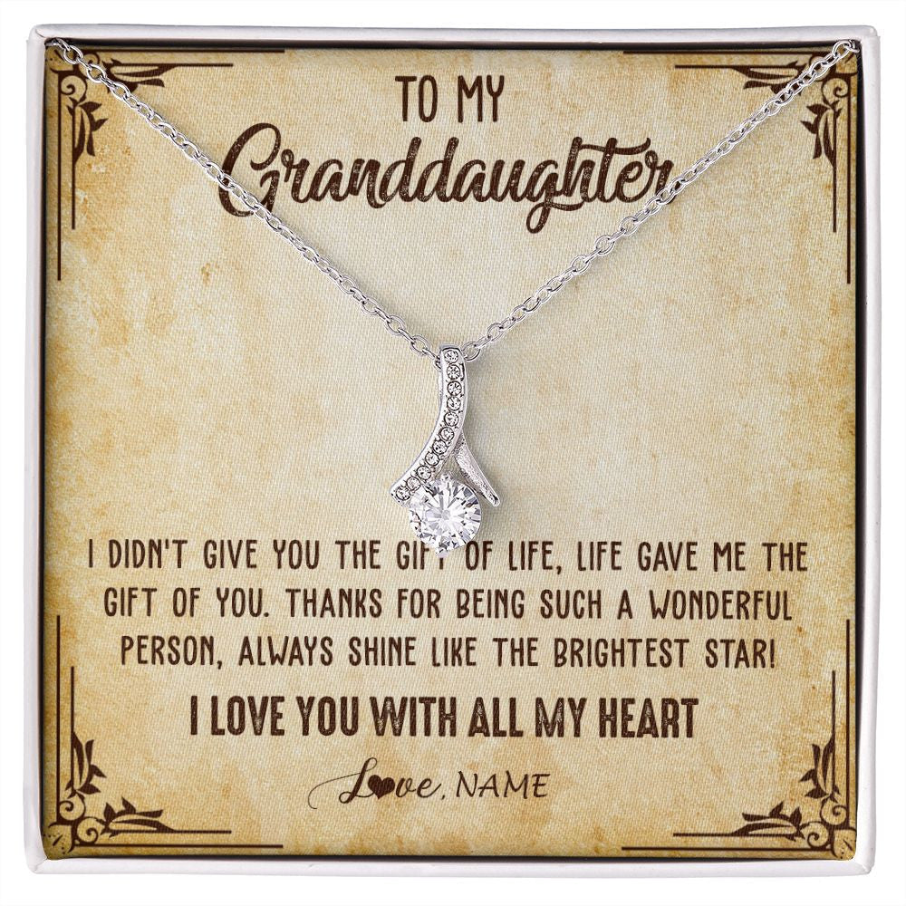 Personalized To My Granddaughter Necklace From Grandma Nana I Love You With All My Heart Granddaughter Birthday Christmas Customized Gift Box Message Card