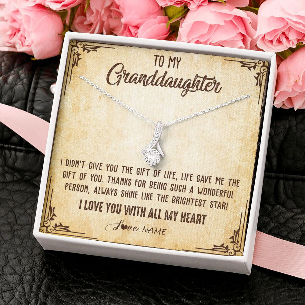 Personalized To My Granddaughter Necklace From Grandma Nana I Love You With All My Heart Granddaughter Birthday Christmas Customized Gift Box Message Card