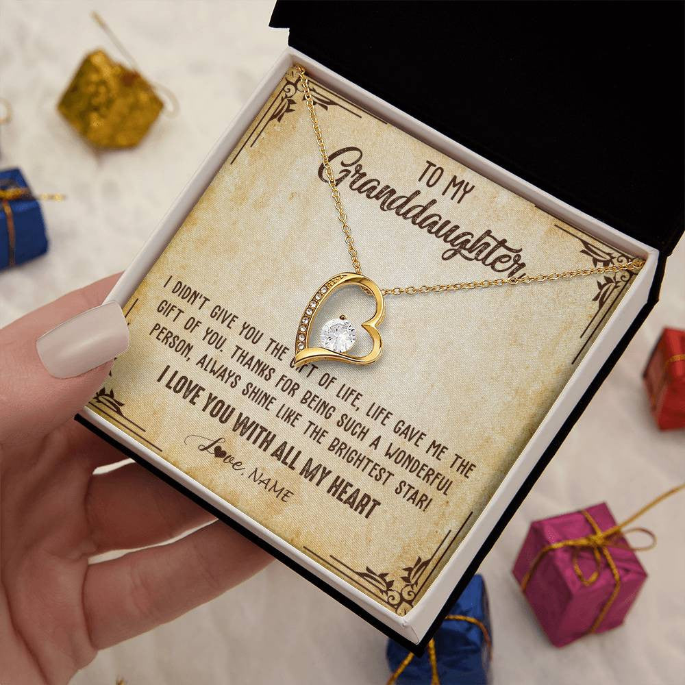 Personalized To My Granddaughter Necklace From Grandma Nana I Love You With All My Heart Granddaughter Birthday Christmas Customized Gift Box Message Card