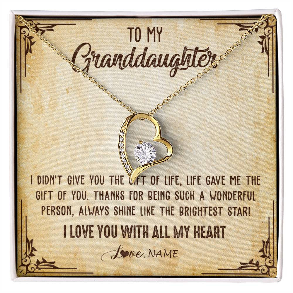 Personalized To My Granddaughter Necklace From Grandma Nana I Love You With All My Heart Granddaughter Birthday Christmas Customized Gift Box Message Card