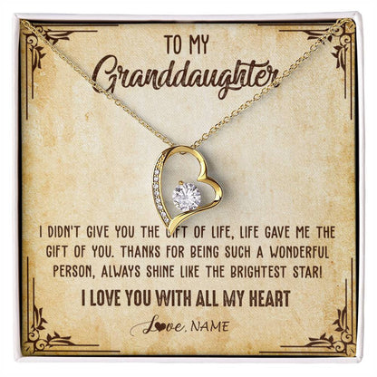 Personalized To My Granddaughter Necklace From Grandma Nana I Love You With All My Heart Granddaughter Birthday Christmas Customized Gift Box Message Card