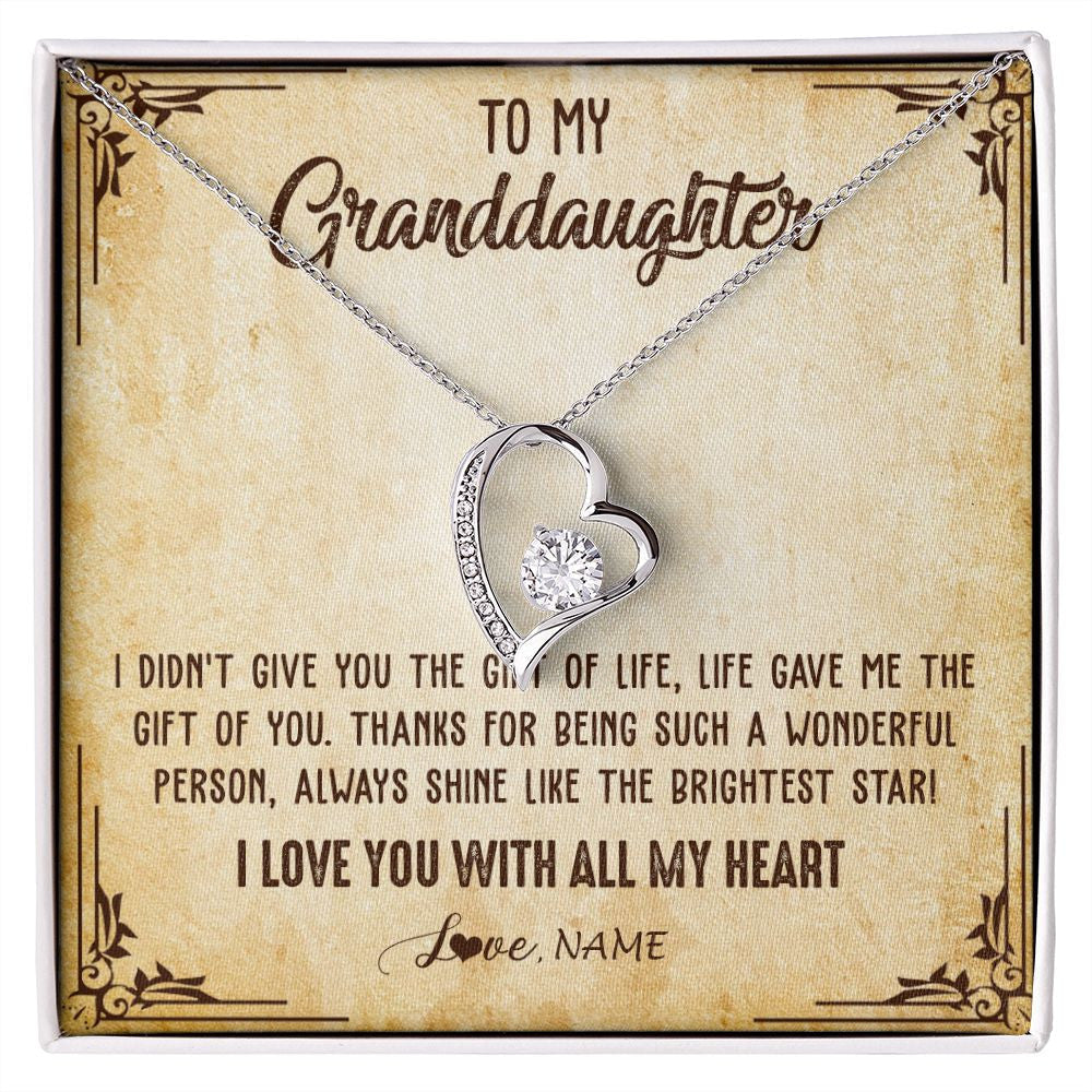 Personalized To My Granddaughter Necklace From Grandma Nana I Love You With All My Heart Granddaughter Birthday Christmas Customized Gift Box Message Card