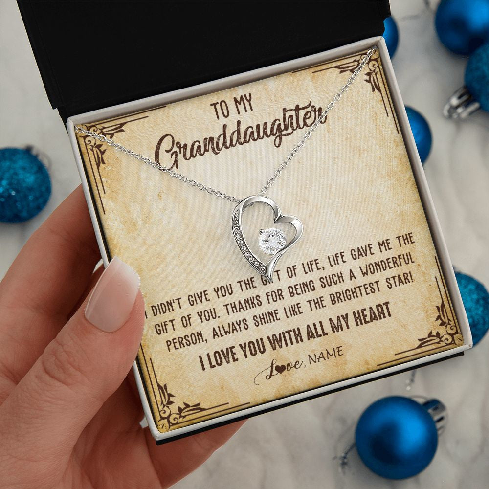Personalized To My Granddaughter Necklace From Grandma Nana I Love You With All My Heart Granddaughter Birthday Christmas Customized Gift Box Message Card