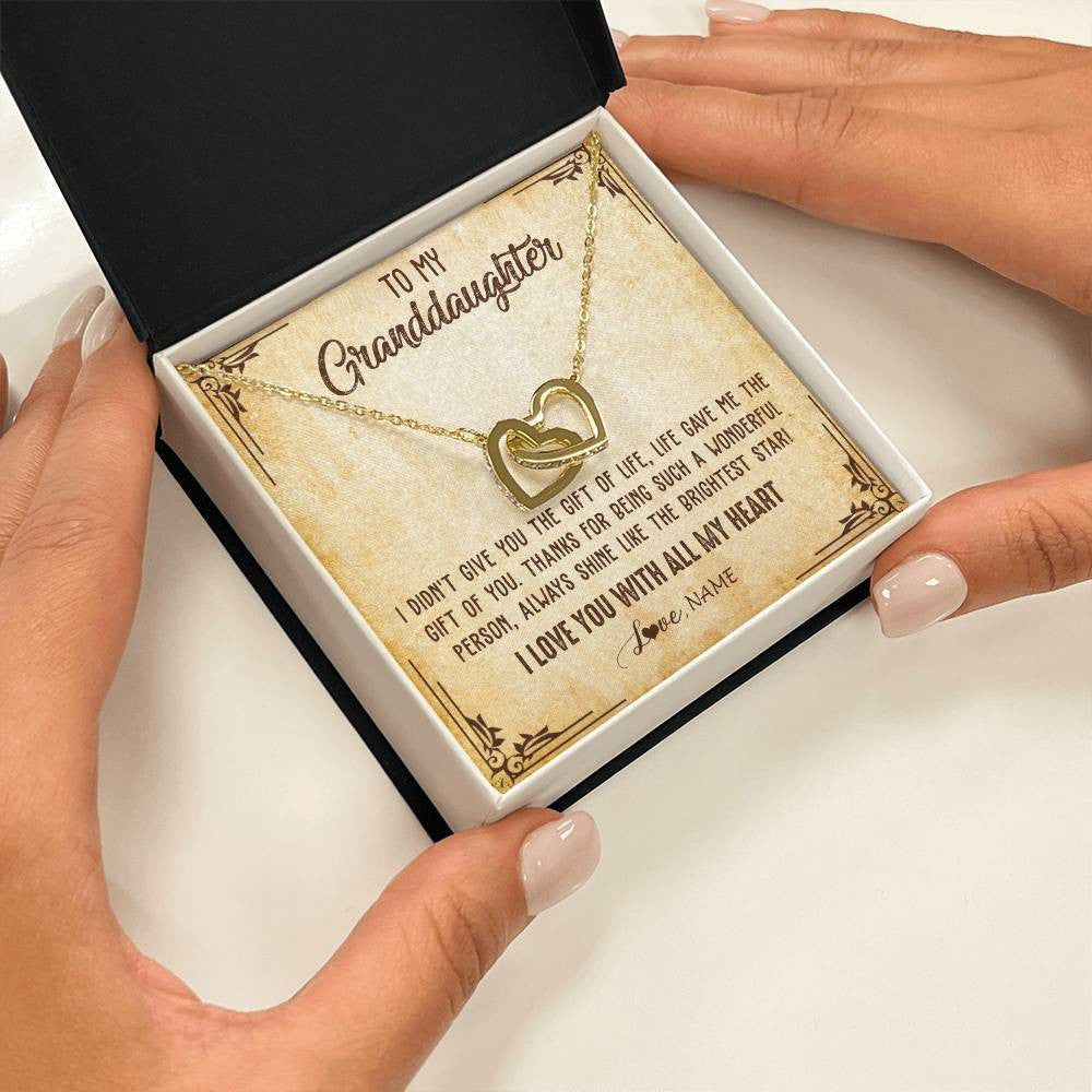 Personalized To My Granddaughter Necklace From Grandma Nana I Love You With All My Heart Granddaughter Birthday Christmas Customized Gift Box Message Card