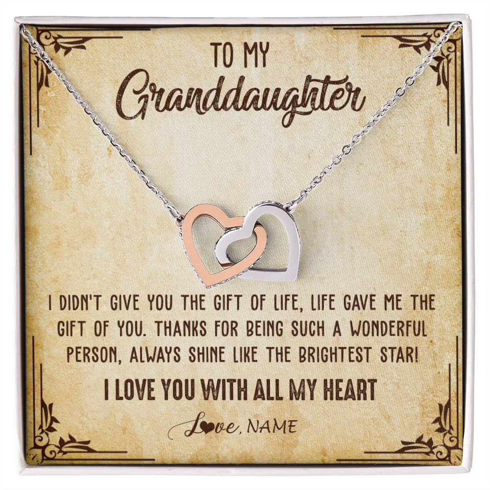 Personalized To My Granddaughter Necklace From Grandma Nana I Love You With All My Heart Granddaughter Birthday Christmas Customized Gift Box Message Card