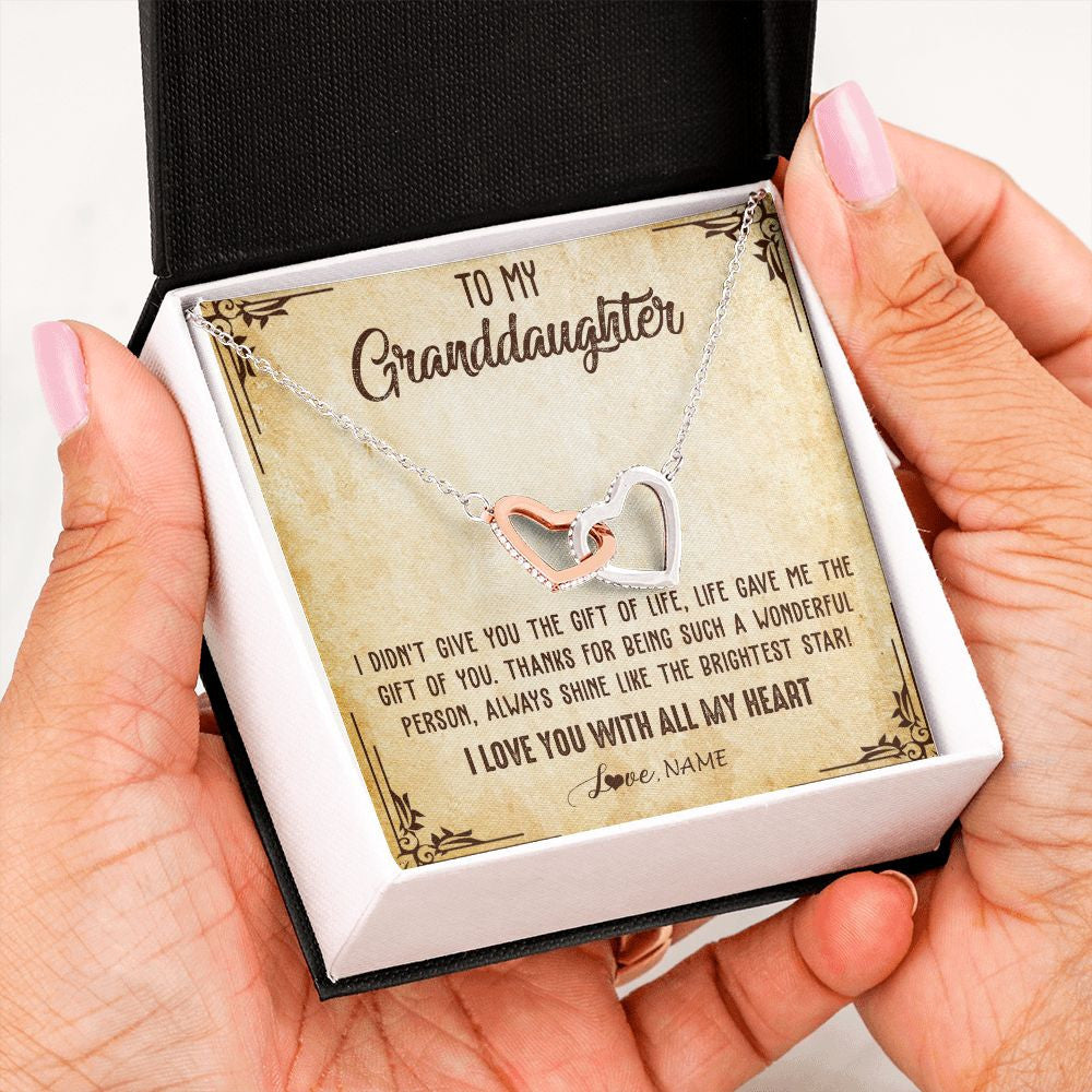 Personalized To My Granddaughter Necklace From Grandma Nana I Love You With All My Heart Granddaughter Birthday Christmas Customized Gift Box Message Card