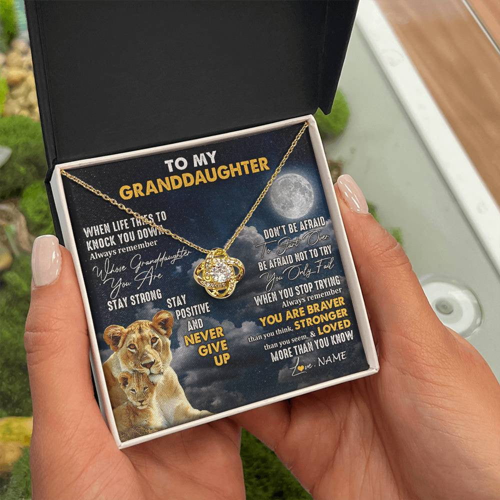 Personalized To My Granddaughter Necklace From Grandma Nana Lion Never Give Up Granddaughter Birthday Graduation Christmas Customized Gift Box Message Card