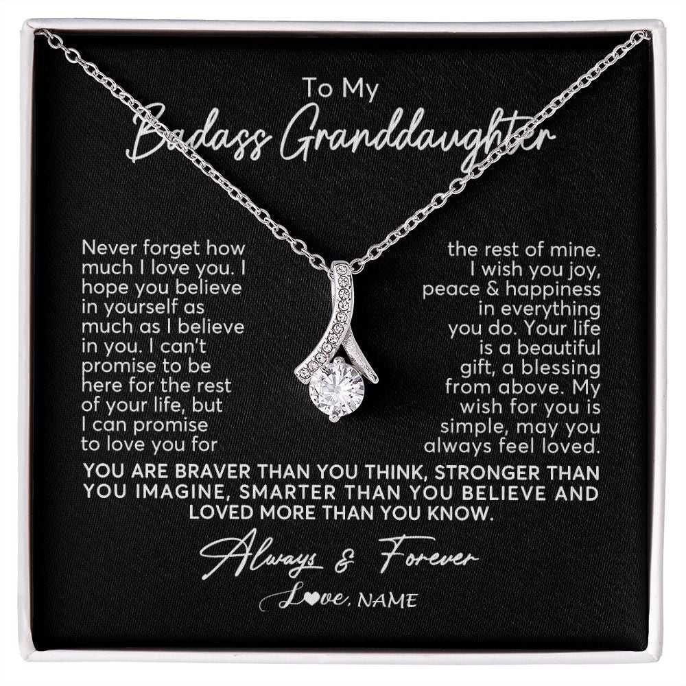 Personalized To My Granddaughter Necklace From Grandma Nana Never Forget How Much I Love You Granddaughter Birthday Christmas Customized Gift Box Message Card