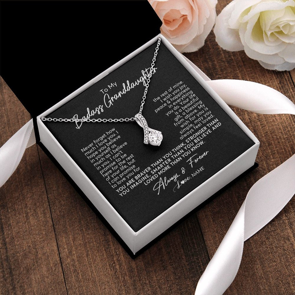 Personalized To My Granddaughter Necklace From Grandma Nana Never Forget How Much I Love You Granddaughter Birthday Christmas Customized Gift Box Message Card