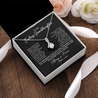 Personalized To My Granddaughter Necklace From Grandma Nana Never Forget How Much I Love You Granddaughter Birthday Christmas Customized Gift Box Message Card
