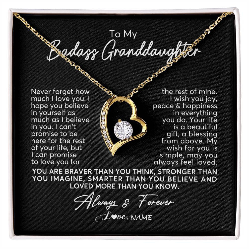 Personalized To My Granddaughter Necklace From Grandma Nana Never Forget How Much I Love You Granddaughter Birthday Christmas Customized Gift Box Message Card