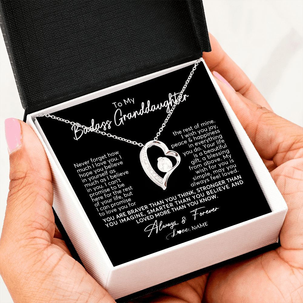 Personalized To My Granddaughter Necklace From Grandma Nana Never Forget How Much I Love You Granddaughter Birthday Christmas Customized Gift Box Message Card