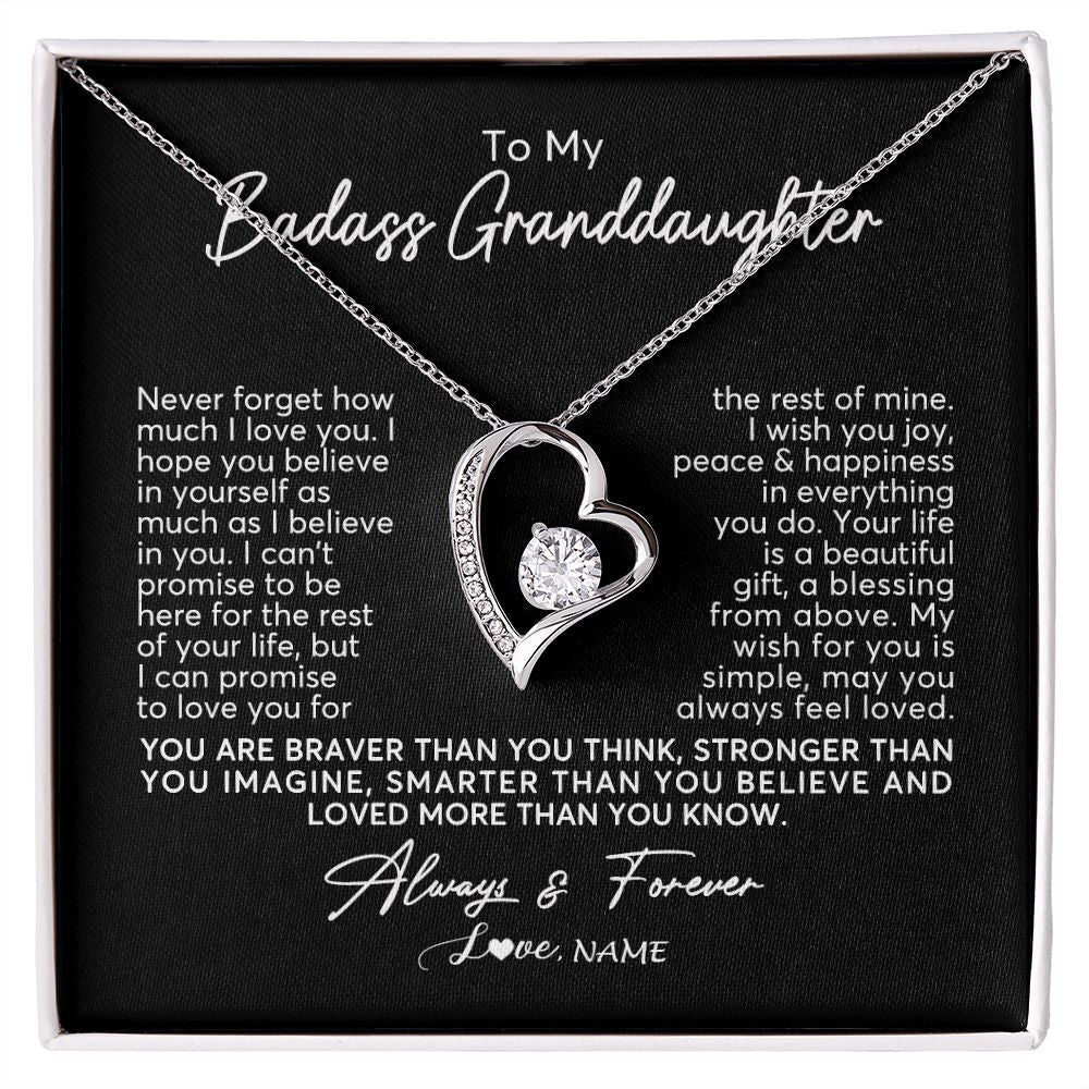 Personalized To My Granddaughter Necklace From Grandma Nana Never Forget How Much I Love You Granddaughter Birthday Christmas Customized Gift Box Message Card