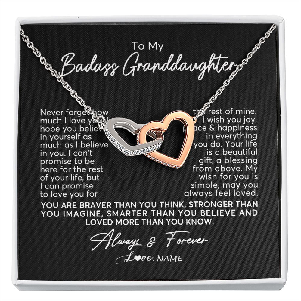 Personalized To My Granddaughter Necklace From Grandma Nana Never Forget How Much I Love You Granddaughter Birthday Christmas Customized Gift Box Message Card
