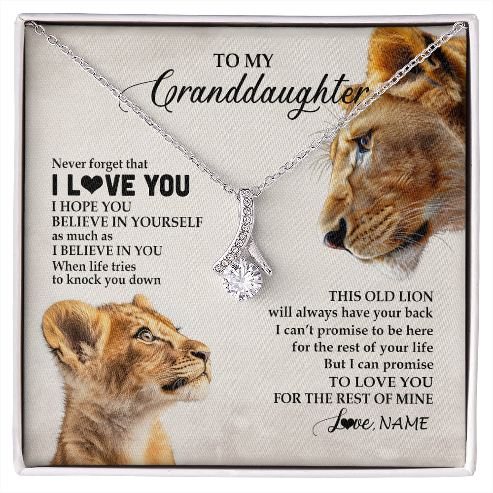 Personalized To My Granddaughter Necklace From Grandma Nana Never Forget I Love You Lion Granddaughter Birthday Christmas Customized Message Card