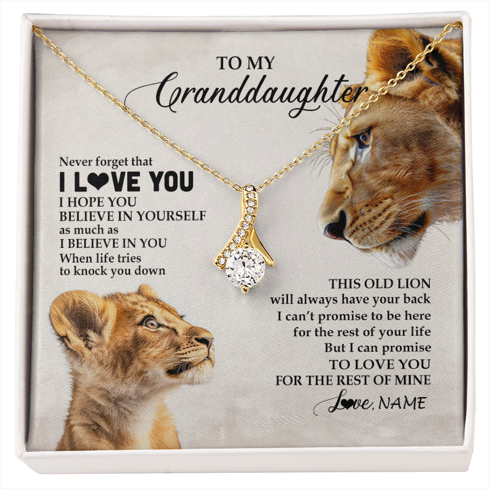 Personalized To My Granddaughter Necklace From Grandma Nana Never Forget I Love You Lion Granddaughter Birthday Christmas Customized Message Card