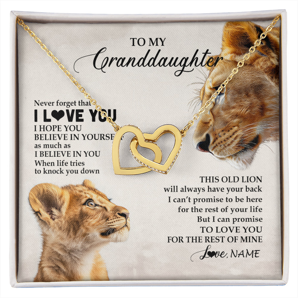Personalized To My Granddaughter Necklace From Grandma Nana Never Forget I Love You Lion Granddaughter Birthday Christmas Customized Message Card