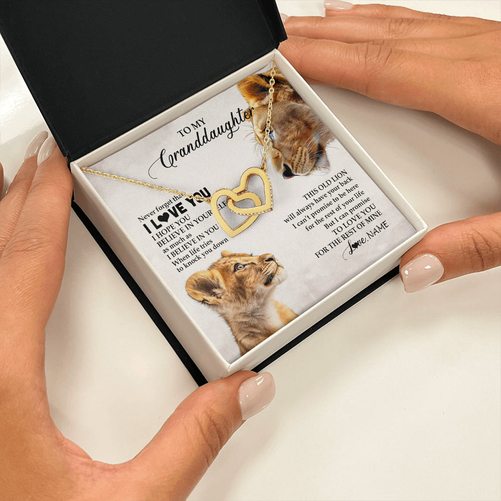 Personalized To My Granddaughter Necklace From Grandma Nana Never Forget I Love You Lion Granddaughter Birthday Christmas Customized Message Card