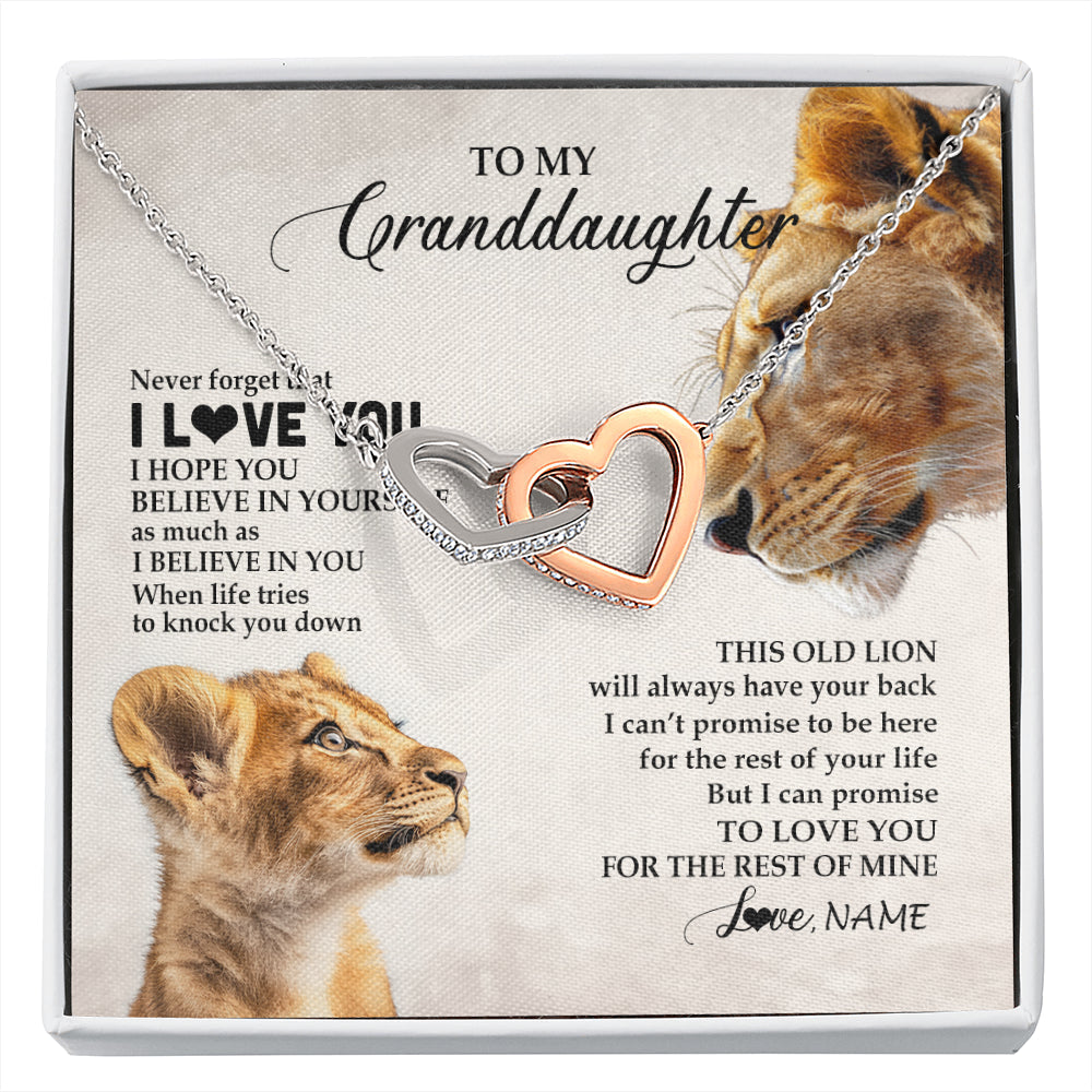 Personalized To My Granddaughter Necklace From Grandma Nana Never Forget I Love You Lion Granddaughter Birthday Christmas Customized Message Card