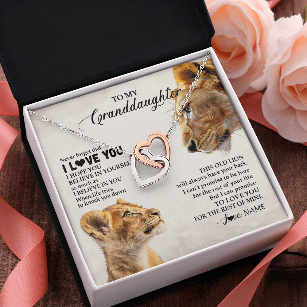 Personalized To My Granddaughter Necklace From Grandma Nana Never Forget I Love You Lion Granddaughter Birthday Christmas Customized Message Card
