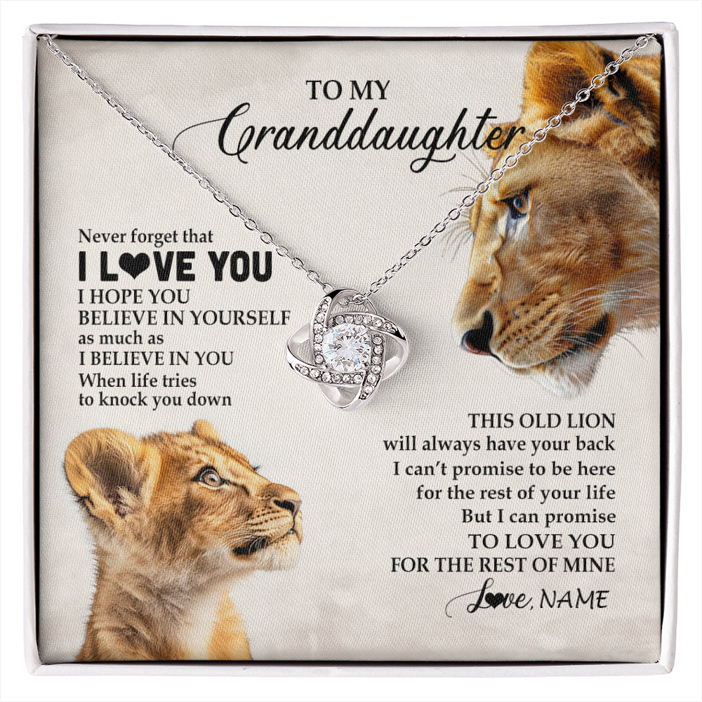 Personalized To My Granddaughter Necklace From Grandma Nana Never Forget I Love You Lion Granddaughter Birthday Christmas Customized Message Card