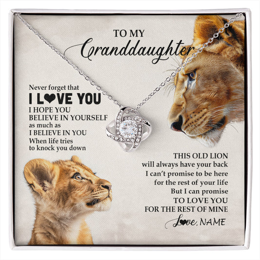 Personalized To My Granddaughter Necklace From Grandma Nana Never Forget I Love You Lion Granddaughter Birthday Christmas Customized Message Card