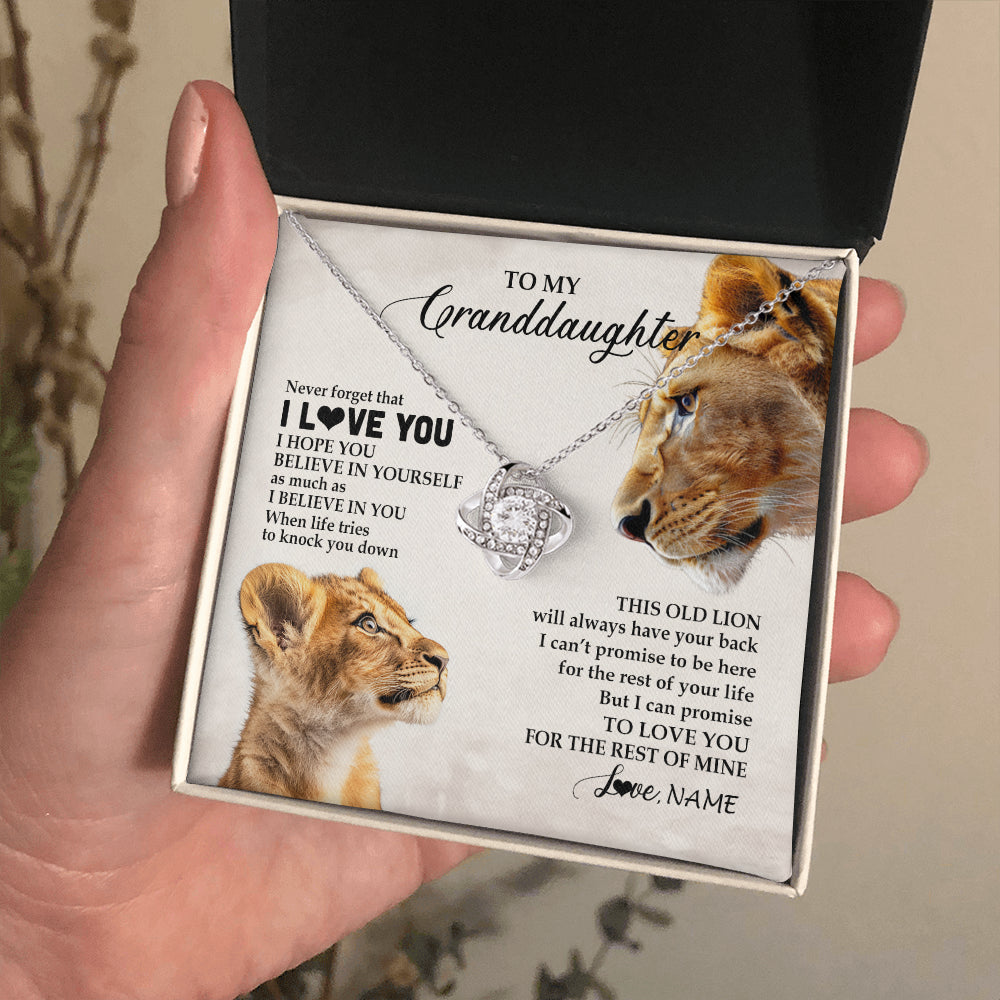 Personalized To My Granddaughter Necklace From Grandma Nana Never Forget I Love You Lion Granddaughter Birthday Christmas Customized Message Card
