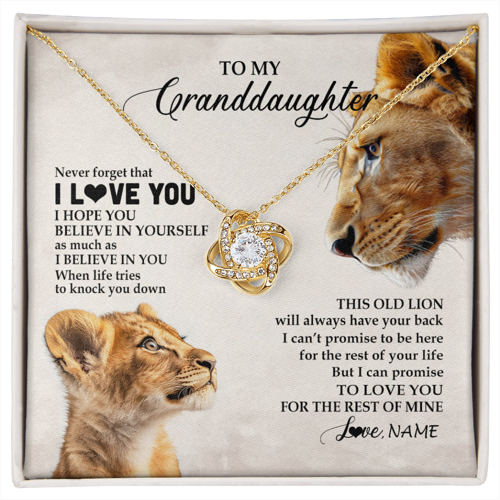 Personalized To My Granddaughter Necklace From Grandma Nana Never Forget I Love You Lion Granddaughter Birthday Christmas Customized Message Card