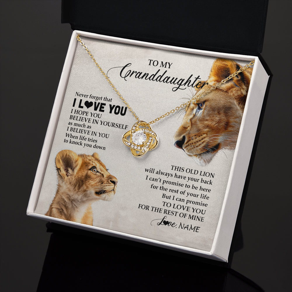 Personalized To My Granddaughter Necklace From Grandma Nana Never Forget I Love You Lion Granddaughter Birthday Christmas Customized Message Card