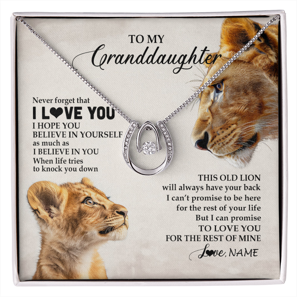 Personalized To My Granddaughter Necklace From Grandma Nana Never Forget I Love You Lion Granddaughter Birthday Christmas Customized Message Card