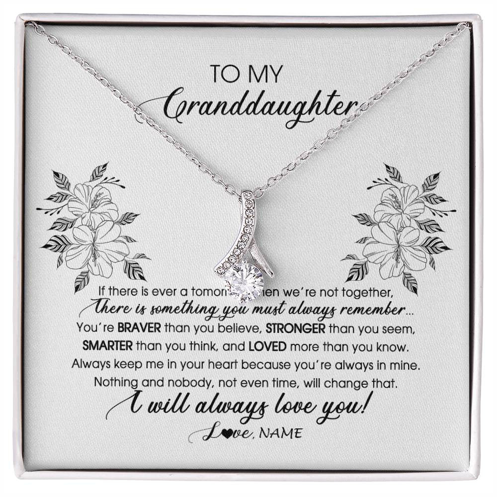 Personalized To My Granddaughter Necklace From Grandma Nana Papa Not Even Time Floral Granddaughter Graduation Birthday Customized Message Card