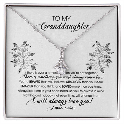 Personalized To My Granddaughter Necklace From Grandma Nana Papa Not Even Time Floral Granddaughter Graduation Birthday Customized Message Card
