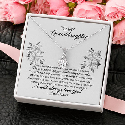 Personalized To My Granddaughter Necklace From Grandma Nana Papa Not Even Time Floral Granddaughter Graduation Birthday Customized Message Card