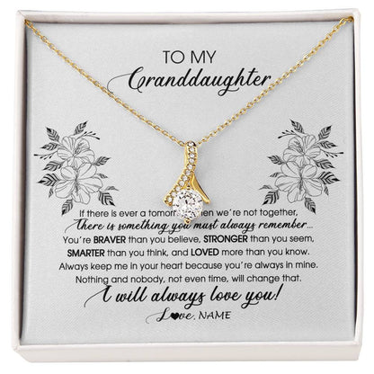 Personalized To My Granddaughter Necklace From Grandma Nana Papa Not Even Time Floral Granddaughter Graduation Birthday Customized Message Card