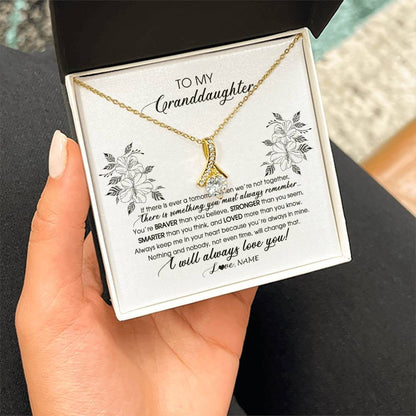 Personalized To My Granddaughter Necklace From Grandma Nana Papa Not Even Time Floral Granddaughter Graduation Birthday Customized Message Card