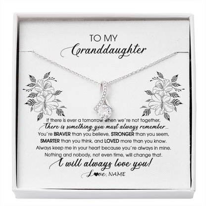 Personalized To My Granddaughter Necklace From Grandma Nana Papa Not Even Time Floral Granddaughter Graduation Birthday Customized Message Card